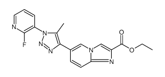 Imidazo[1,2-a]pyridine-2-carboxylic acid, 6-[1-(2-fluoro-3-pyridinyl)-5-methyl-1H-1,2,3-triazol-4-yl]-, ethyl ester结构式