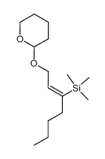 (Z)-trimethyl(1-((tetrahydro-2H-pyran-2-yl)oxy)hept-2-en-3-yl)silane Structure