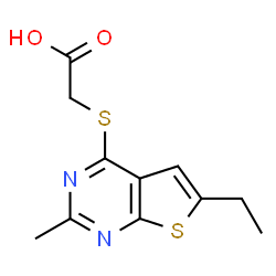 (6-ETHYL-2-METHYL-THIENO[2,3-D]PYRIMIDIN-4-YLSULFANYL)-ACETIC ACID Structure