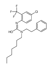 3-[4-chloro-2-(trifluoromethyl)phenyl]-1-heptyl-1-(2-phenylethyl)urea结构式