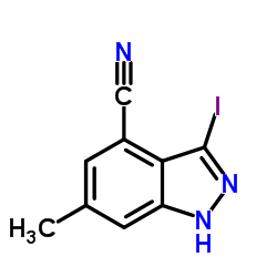 3-Iodo-6-methyl-1H-indazole-4-carbonitrile structure