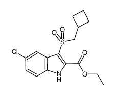 ethyl 5-chloro-3-(cyclobutylmethylsulfonyl)-1H-indole-2-carboxylate Structure