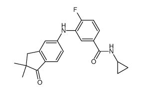 N-Cyclopropyl-3-(2,2-dimethyl-1-oxoindan-5-ylamino)-4-fluorobenzamide结构式