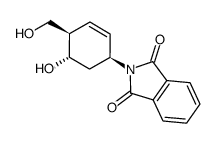 N-[(1S,4R,5S)-5-hydroxy-4-(hydroxymethyl)cyclohex-2-en-1-yl]phthalimide结构式