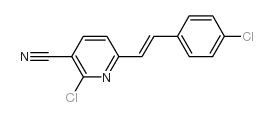 2-chloro-6-[(E)-2-(4-chlorophenyl)ethenyl]pyridine-3-carbonitrile Structure