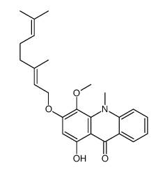 3-[(2E)-3,7-dimethylocta-2,6-dienoxy]-1-hydroxy-4-methoxy-10-methylacridin-9-one Structure