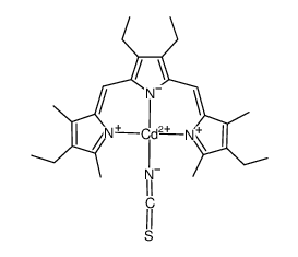 thiocyanato-(3,8,9,14-tetraethyl-2,4,13,15-tetramethyltripyrrinato)cadmium(II) Structure