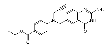 ethyl 4-(N-((2-amino-4-hydroxy-6-quinazolinyl)methyl)prop-2-ynylamino)benzoate Structure