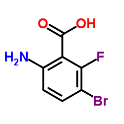 6-氨基-3-溴-2-氟苯甲酸结构式