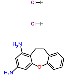 10,11-Dihydrodibenzo[b,f]oxepine-1,3-diamine dihydrochloride结构式