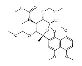 (2R,3R,4R,5S,6S)-(+)-6-hydroxy-4-(N-methoxycarbonyl-N-methylamino)-3,5-bis(methoxymethyloxy)-2-methyl-2-(1,4,5,8-tetramethoxy-2-naphthalenyl)tetrahydropyran结构式