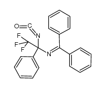 N-(1-phenyl-1-isocyanato-2,2,2-trifluoroethyl)diphenylketimine结构式