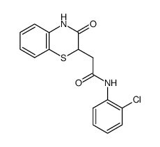 (3-oxo-3,4-dihydro-2H-benzo[1,4]thiazin-2-yl)-acetic acid-(2-chloro-anilide)结构式
