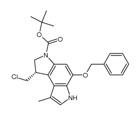 (S)-1-(chloromethyl)-1,6-dihydro-8-methyl-5-(phenylmethoxy)-benzo[1,2-b:4,3-b']dipyrrole-3(2H)-carboxylic acid 1,1-dimethylethyl ester结构式