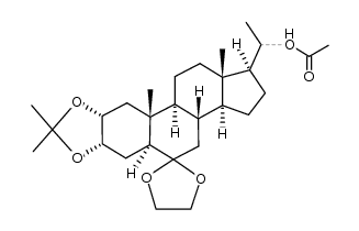 20-acetoxy-6-(ethylenedioxy)-2α,3α-(isopropylidenedioxy)-5α-pregnane结构式