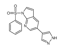 1H-Pyrrolo[2,3-b]pyridine, 1-(phenylsulfonyl)-5-(1H-pyrazol-4-yl)- Structure