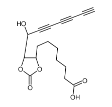 (4S-(4alpha,5beta(S')))-5-(1-Hydroxy-2,4,6-heptatriynyl)-2-oxo-1,3-dioxolane-4-heptanoic acid structure