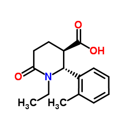 (2R,3R)-1-Ethyl-2-(2-methylphenyl)-6-oxo-3-piperidinecarboxylic acid结构式