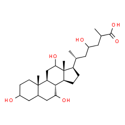 3,7,12,23-tetrahydroxycholestanoic acid Structure