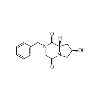 (7R,8aS)-2-Benzyl-7-hydroxyhexahydropyrrolo[1,2-a]pyrazine-1,4-dione Structure