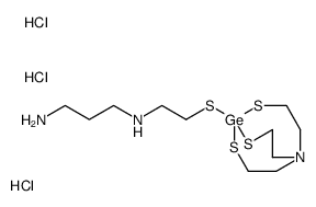 N'-[2-(4,6,11-trithia-1-aza-5-germabicyclo[3.3.3]undecan-5-ylsulfanyl)ethyl]propane-1,3-diamine,trihydrochloride Structure