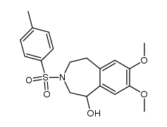 7,8-Dimethoxy-2,3,4,5-tetrahydro-3-tosyl-1H-3-benzazepin-1-ol结构式