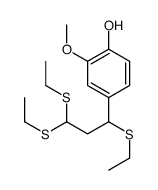 2-methoxy-4-[1,3,3-tris(ethylsulfanyl)propyl]phenol结构式