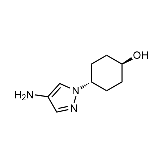 反式-4-(4-氨基-1H-吡唑-1-基)环己烷-1-醇结构式