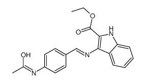 ethyl 3-[(4-acetamidophenyl)methylideneamino]-1H-indole-2-carboxylate结构式