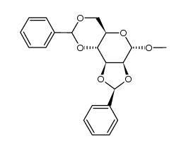 methyl (2S,4R)-2,3:4,6-di-O-benzylidene-α-D-glucopyranoside Structure