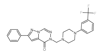 8-phenyl-4-[[4-[3-(trifluoromethyl)phenyl]piperazin-1-yl]methyl]-1,3,4 ,9-tetrazabicyclo[4.3.0]nona-2,6,8-trien-5-one Structure