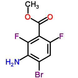 3-氨基-4-溴-2, 6-二氟苯甲酸甲酯结构式