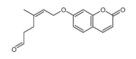 (E)-4-methyl-6-(-coumarin-7'-yloxy)hex-4-enal结构式