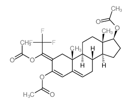 Androsta-3,5-diene-3,17b-diol,2-(2,2,2-trifluoro-1-hydroxyethylidene)-, triacetate (7CI,8CI)结构式