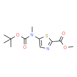 5-{[((叔丁氧基)羰基](甲基)氨基} -1,3-噻唑-2-羧酸甲酯结构式