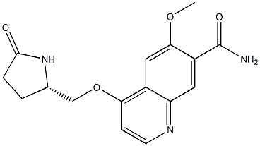 (S)-6-methoxy-4-((5-oxopyrrolidin-2-yl)methoxy)quinoline-7-carboxamide结构式