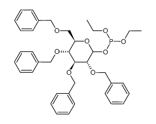 2,3,4,6-tetra-O-benzyl-D-glucopyranosyl diethyl phosphite Structure