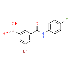 5-Bromo-3-(4-fluorophenyl)aminocarbonylphenylboronic acid Structure