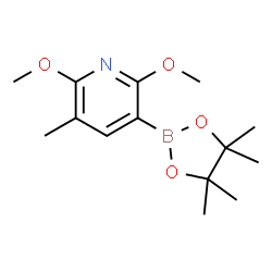 2,6-Dimethoxy-5-methyl-3-(4,4,5,5-tetramethyl-1,3,2-dioxaborolan-2-yl)pyridine结构式