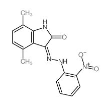 1H-Indole-2,3-dione,4,7-dimethyl-, 3-[2-(2-nitrophenyl)hydrazone] Structure