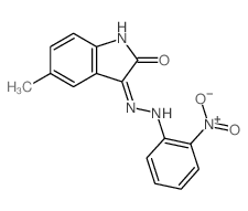 5-methyl-3-[2-(2-nitrophenyl)hydrazinyl]indol-2-one structure