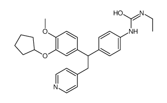 1-(4-{1-[3-(Cyclopentyloxy)-4-methoxyphenyl]-2-(4-pyridinyl)ethyl }phenyl)-3-ethylure结构式