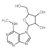 1H-Purin-6-amine,N-methyl-7-b-D-ribofuranosyl- (9CI)结构式