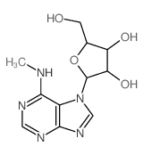 1H-Purin-6-amine,N-methyl-7-b-D-ribofuranosyl- (9CI) Structure