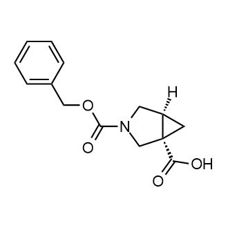 (1S,5S)-3-((苄氧基)羰基)-3-氮杂双环[3.1.0]己烷-1-羧酸结构式