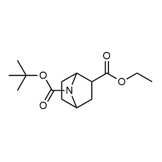 O7-叔丁基O2-乙基内-7-氮杂双环[2.2.1]庚烷-2,7-二羧酸酯结构式