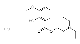 diethyl-[2-(2-hydroxy-3-methoxybenzoyl)oxyethyl]azanium,chloride Structure