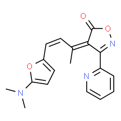 5(4H)-Isoxazolone,4-[3-[5-(dimethylamino)-2-furanyl]-1-methyl-2-propenylidene]-3-(2-pyridinyl)- (9CI)结构式