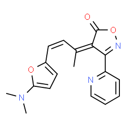 5(4H)-Isoxazolone,4-[3-[5-(dimethylamino)-2-furanyl]-1-methyl-2-propenylidene]-3-(2-pyridinyl)- (9CI) Structure