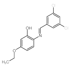 Phenol,2-[[(3,5-dichlorophenyl)methylene]amino]-5-ethoxy- Structure